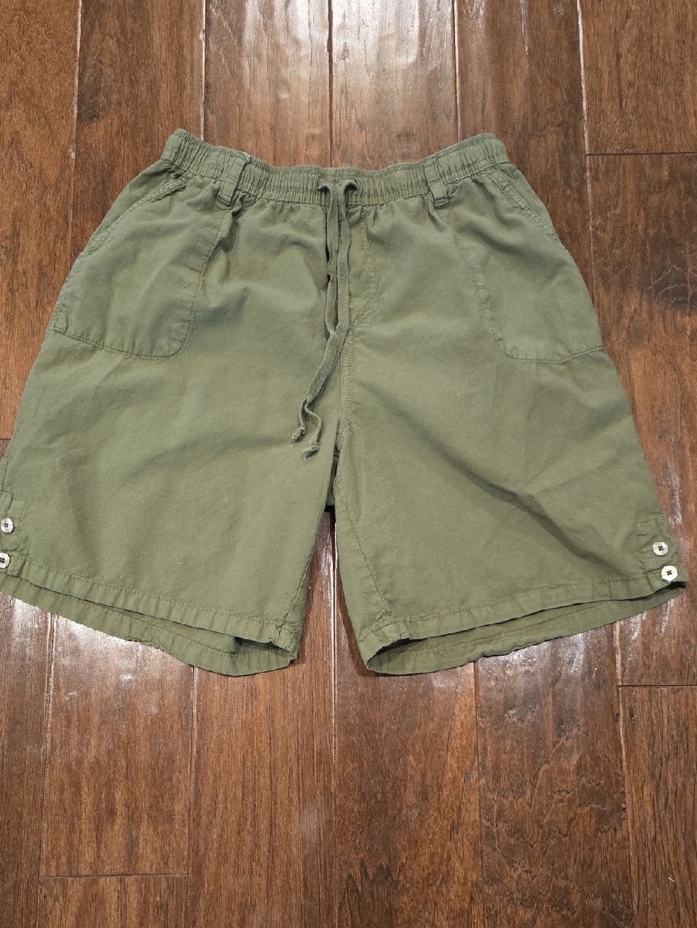 Karen Scott Olive Green Drawstring Shorts Size M